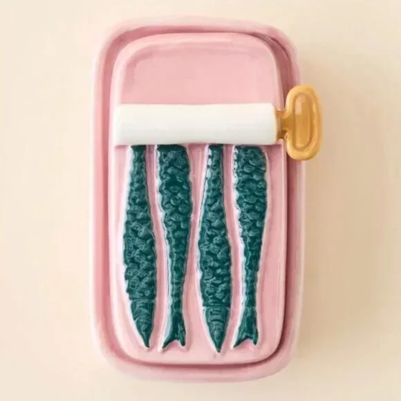 NIB Urban Outfitters Sardine Trinket Box in Pink - Picture 2 of 3